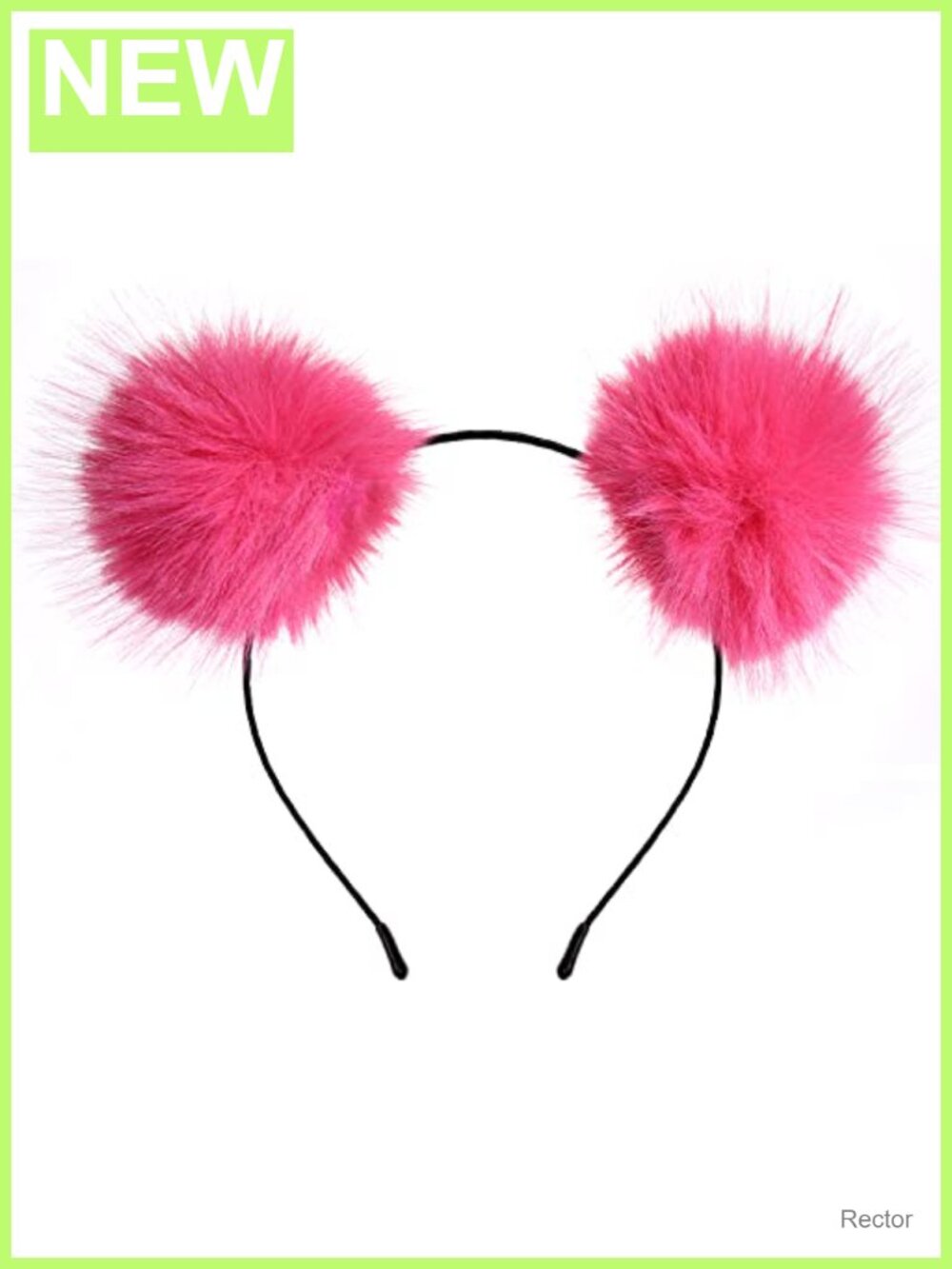 Rainbow Fluffy Pompom Rabbit Ear Headband Costume Hair Accessory